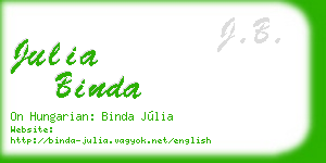 julia binda business card